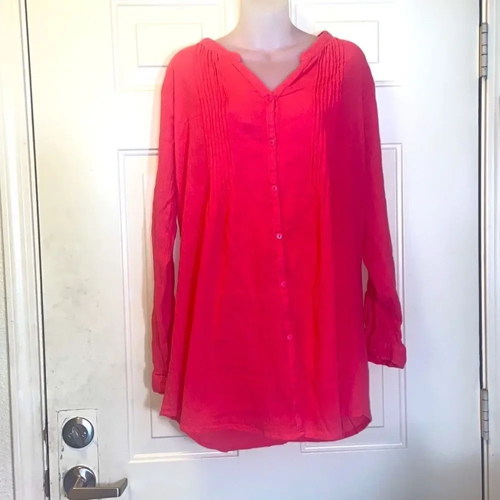 Collections ETC Embroidered Women Blouse Size Plus XXL
